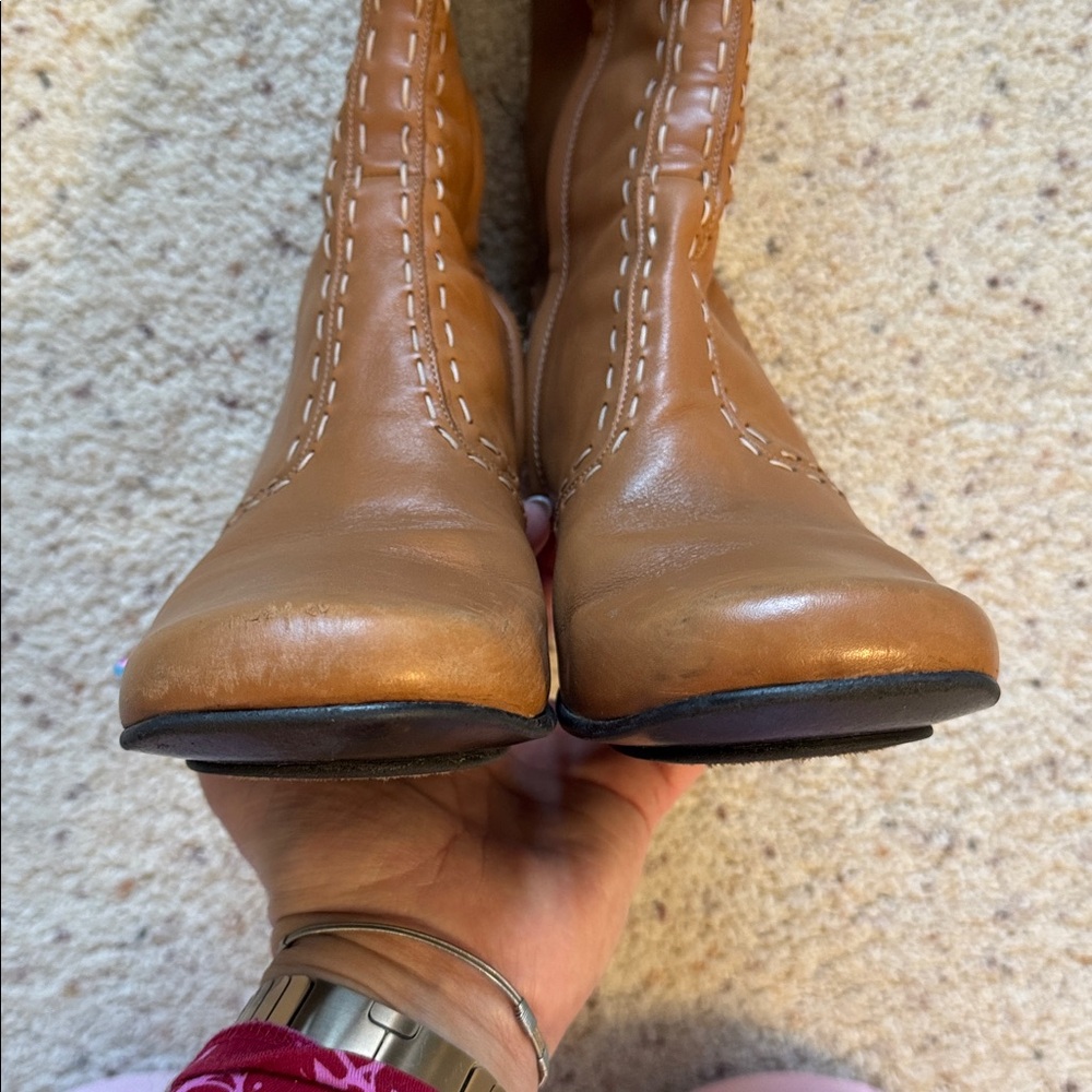 Beautiful Tan Leather Women's Boots by Fornarina - Picture 6 of 9